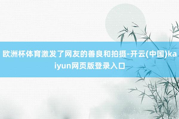 欧洲杯体育激发了网友的善良和拍摄-开云(中国)kaiyun网页版登录入口