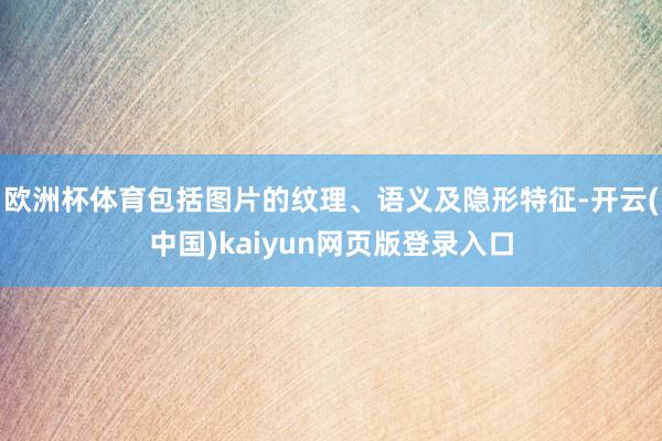 欧洲杯体育包括图片的纹理、语义及隐形特征-开云(中国)kaiyun网页版登录入口