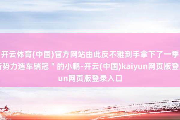 开云体育(中国)官方网站由此反不雅到手拿下了一季度＂新势力造车销冠＂的小鹏-开云(中国)kaiyun网页版登录入口