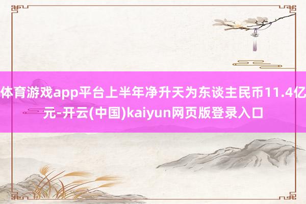 体育游戏app平台上半年净升天为东谈主民币11.4亿元-开云(中国)kaiyun网页版登录入口