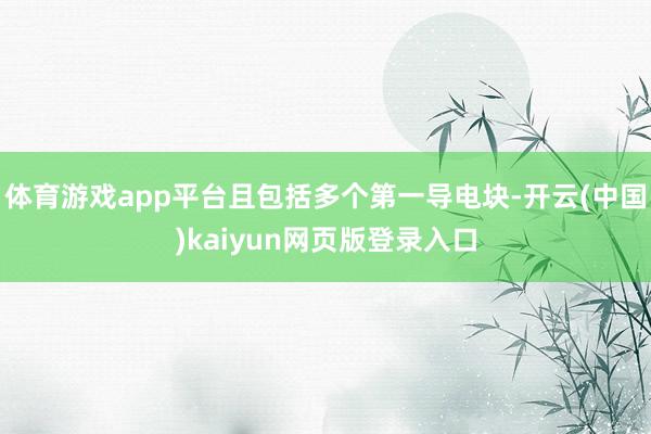 体育游戏app平台且包括多个第一导电块-开云(中国)kaiyun网页版登录入口