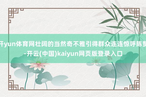 开yun体育网壮阔的当然奇不雅引得群众连连惊呼陈赞-开云(中国)kaiyun网页版登录入口