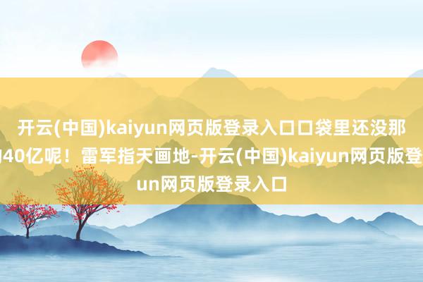 开云(中国)kaiyun网页版登录入口口袋里还没那冰冷的40亿呢！雷军指天画地-开云(中国)kaiyun网页版登录入口