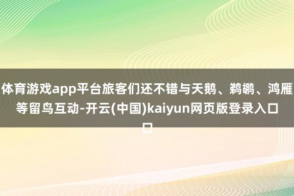 体育游戏app平台旅客们还不错与天鹅、鹈鹕、鸿雁等留鸟互动-开云(中国)kaiyun网页版登录入口
