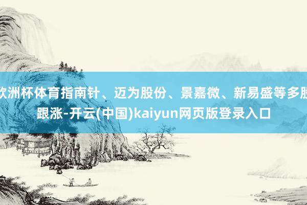 欧洲杯体育指南针、迈为股份、景嘉微、新易盛等多股跟涨-开云(中国)kaiyun网页版登录入口