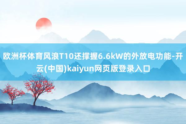欧洲杯体育风浪T10还撑握6.6kW的外放电功能-开云(中国)kaiyun网页版登录入口