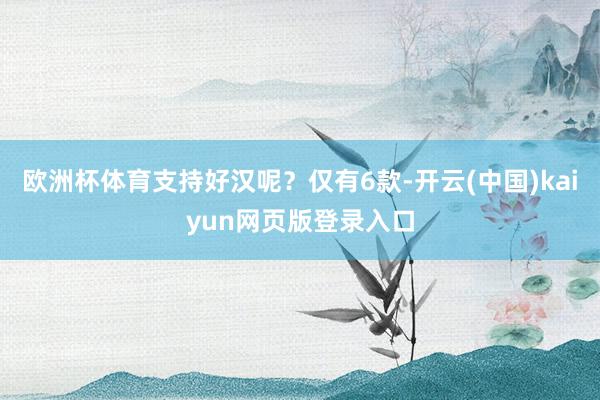 欧洲杯体育支持好汉呢？仅有6款-开云(中国)kaiyun网页版登录入口