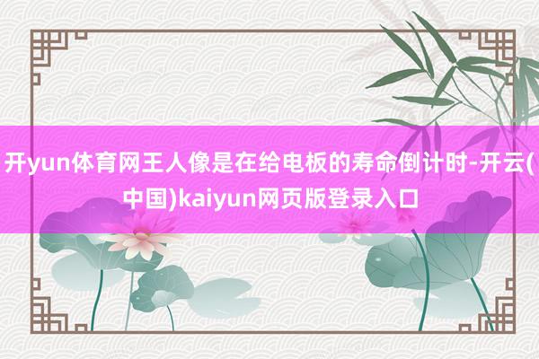 开yun体育网王人像是在给电板的寿命倒计时-开云(中国)kaiyun网页版登录入口
