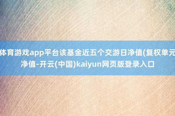 体育游戏app平台该基金近五个交游日净值(复权单元净值-开云(中国)kaiyun网页版登录入口