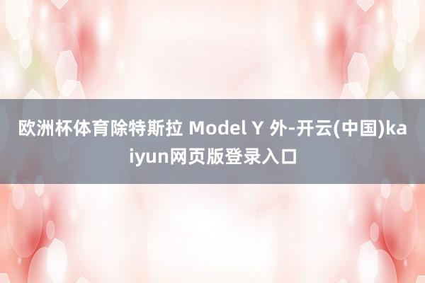 欧洲杯体育除特斯拉 Model Y 外-开云(中国)kaiyun网页版登录入口