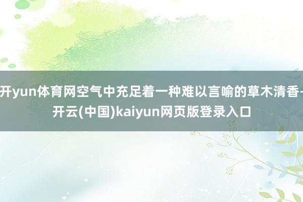 开yun体育网空气中充足着一种难以言喻的草木清香-开云(中国)kaiyun网页版登录入口