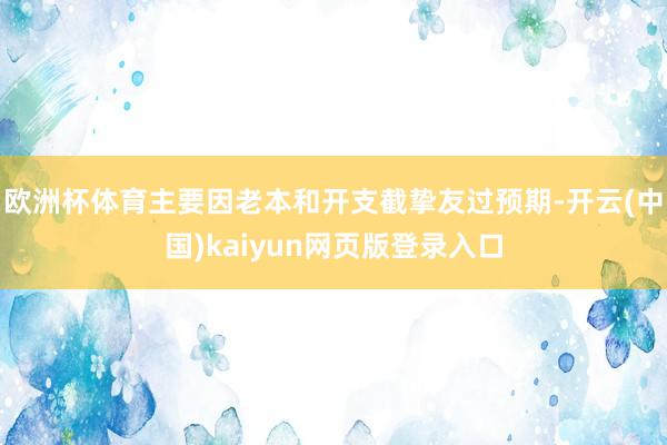 欧洲杯体育主要因老本和开支截挚友过预期-开云(中国)kaiyun网页版登录入口