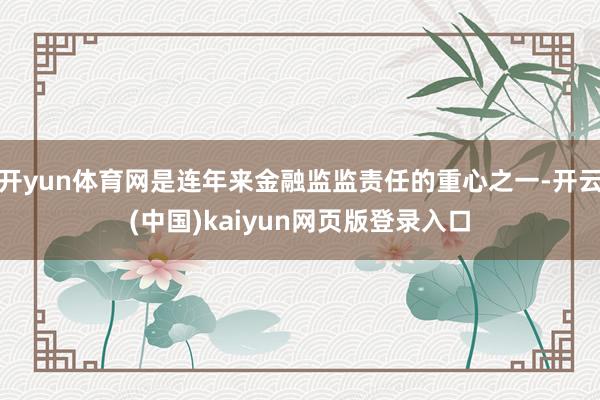 开yun体育网是连年来金融监监责任的重心之一-开云(中国)kaiyun网页版登录入口