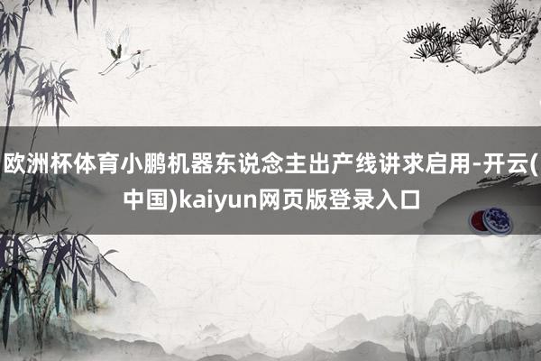 欧洲杯体育小鹏机器东说念主出产线讲求启用-开云(中国)kaiyun网页版登录入口