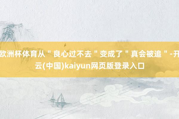 欧洲杯体育从＂良心过不去＂变成了＂真会被追＂-开云(中国)kaiyun网页版登录入口
